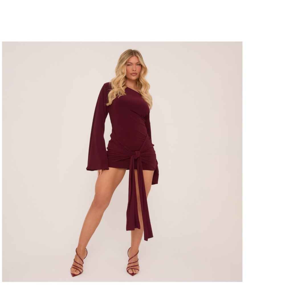 Elegant Burgundy Wrap Dress